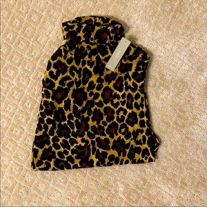 J. Crew NWT Tissue turtleneck in Leopard Medium